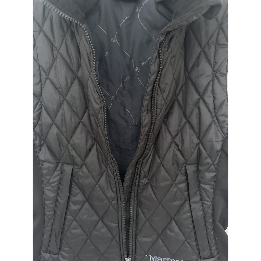 Marmot Quilted Vest Womens Small Black Full Zip Outdoor Puffer Vest