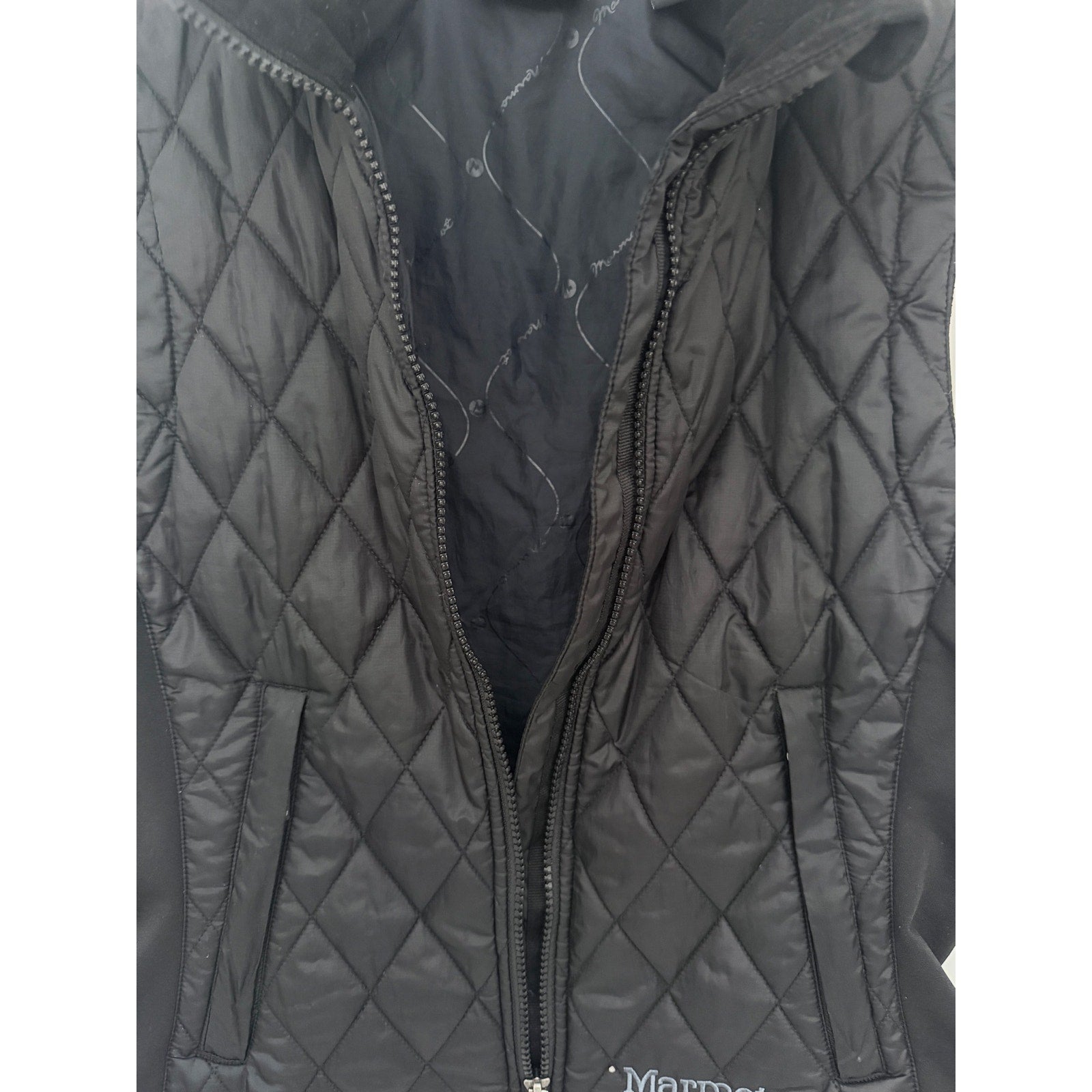 Marmot Quilted Vest Womens Small Black Full Zip Outdoor Puffer Vest