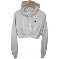 Champion Women's White Reverse Weave Cropped Hoodie Hoodie — front view