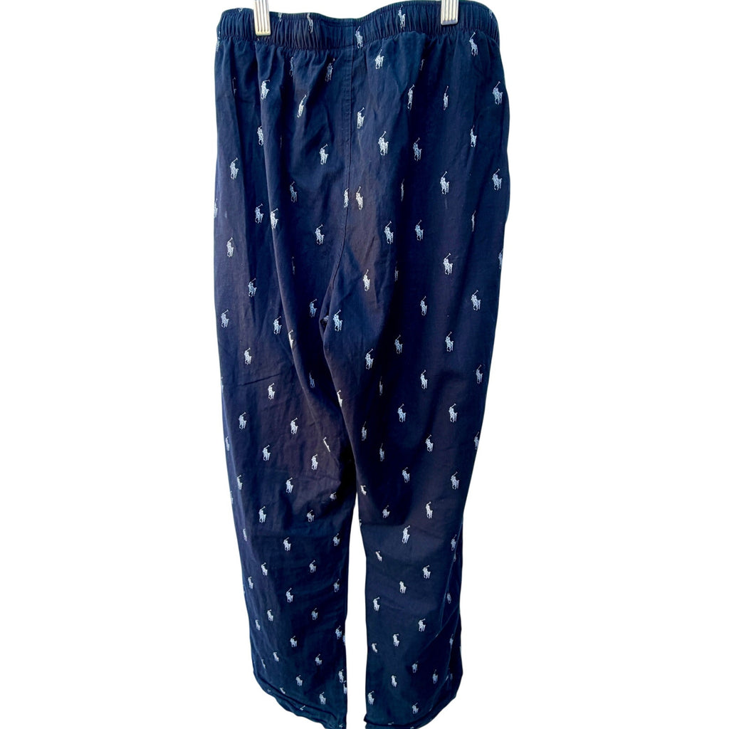 Polo Ralph Lauren Sleepwear Pants Mens S Black All Over Pony Print Pajama Lounge