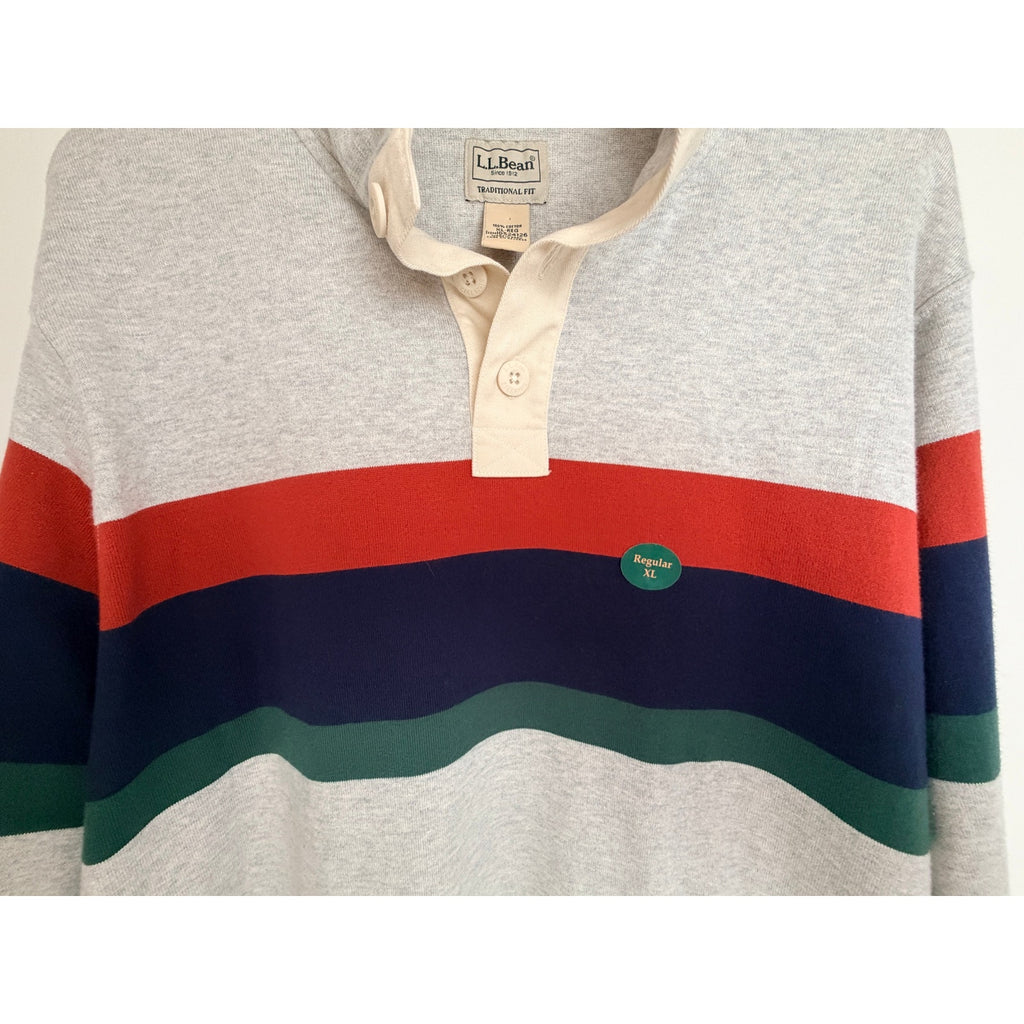 L.L.Bean Rugby Shirt Mens XL Colorblock