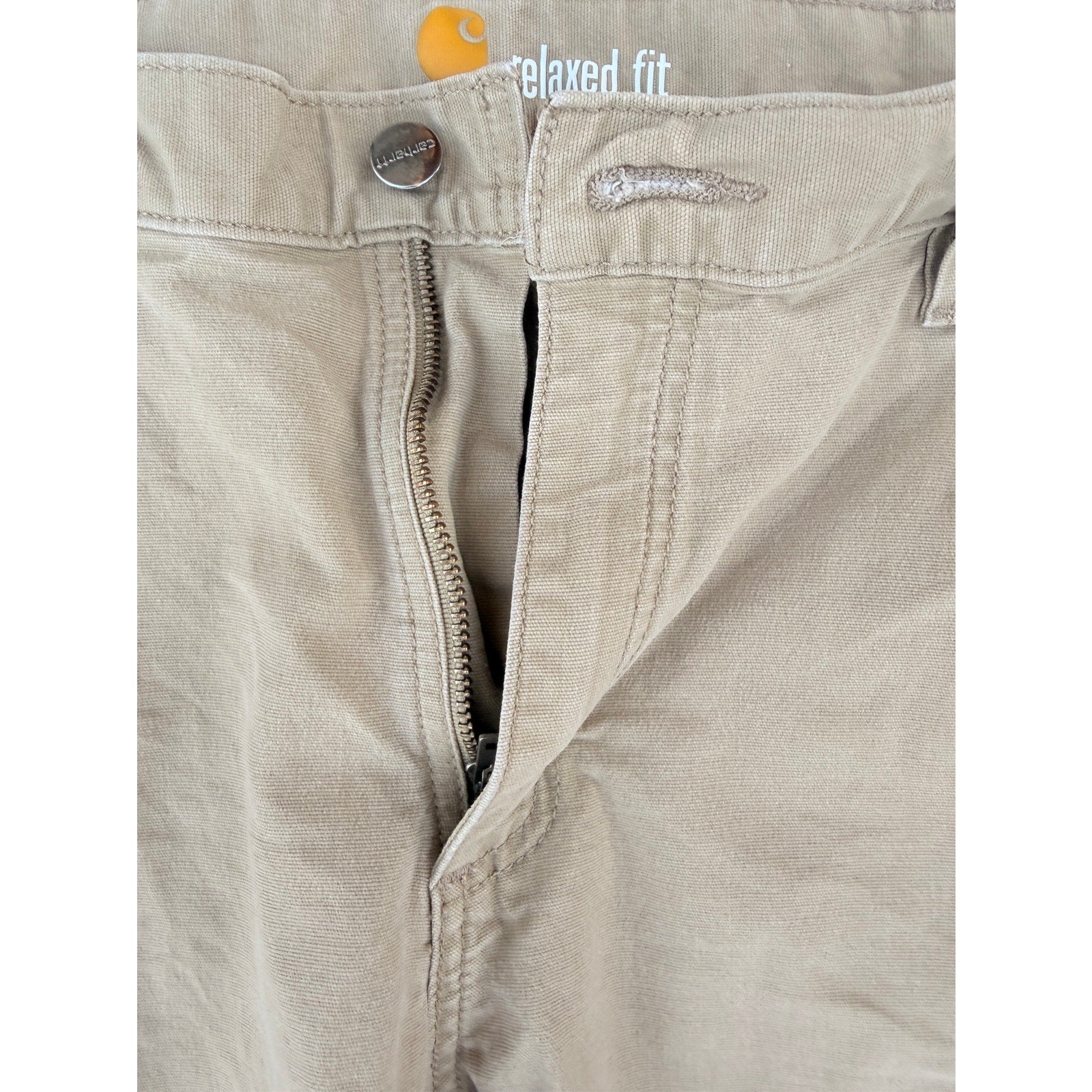 Carhartt Relaxed Fit Work Pants 33x32 Khaki Canvas Workwear