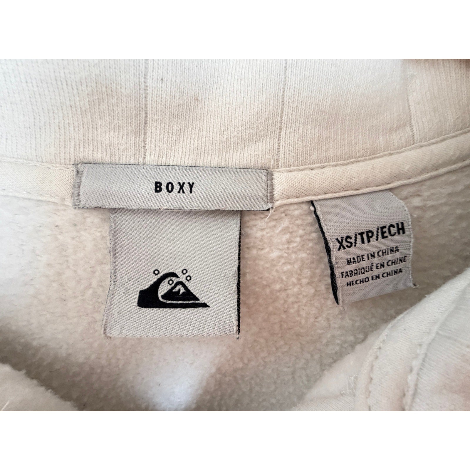 Quiksilver Womens XS White Boxy Half Zip Fleece Sweatshirt additional view 2