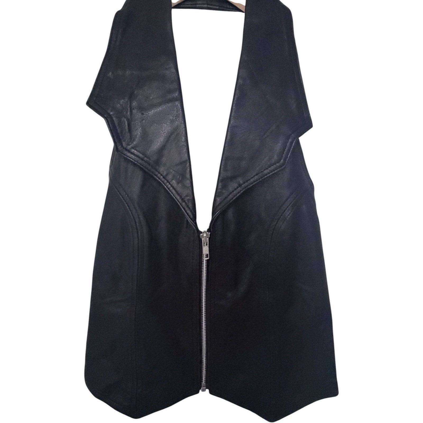 Hot Leathers Leather Vest Womens Large Black Biker