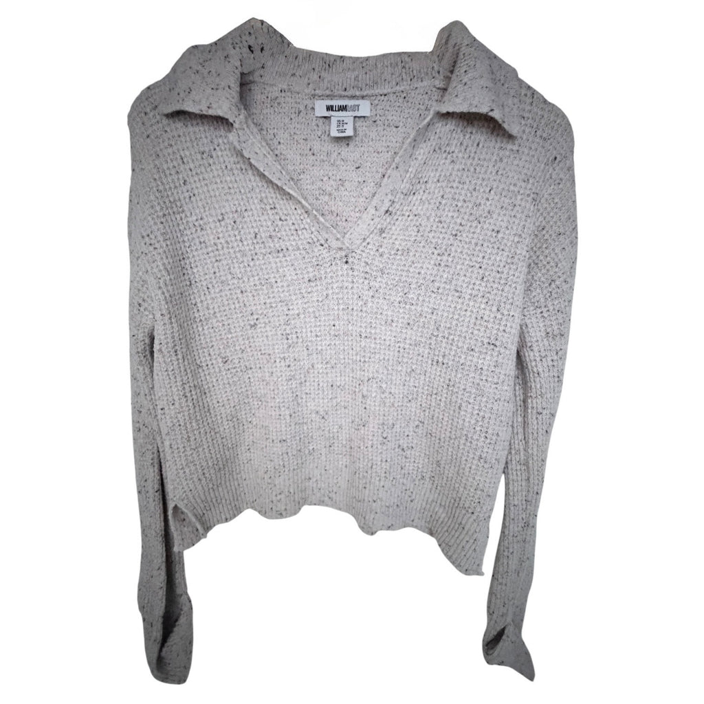 William Rast Cowl Neck Sweater Womens Medium Beige Speckled Knit Pullover
