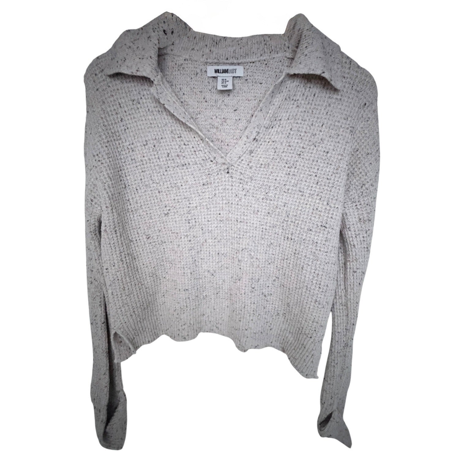 William Rast Cowl Neck Sweater Womens Medium Beige Speckled Knit Pullover