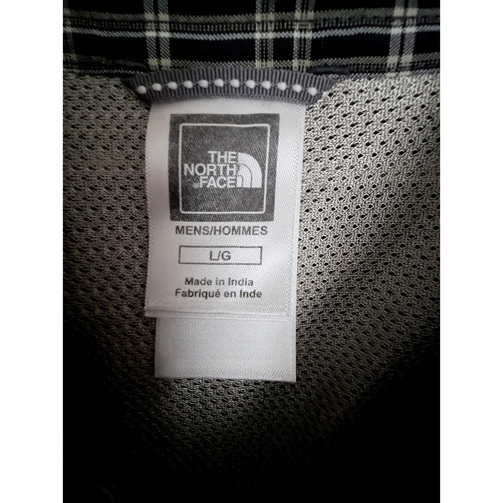 The North Face Plaid Short Sleeve Button Up Shirt Mens Large Blue Gray