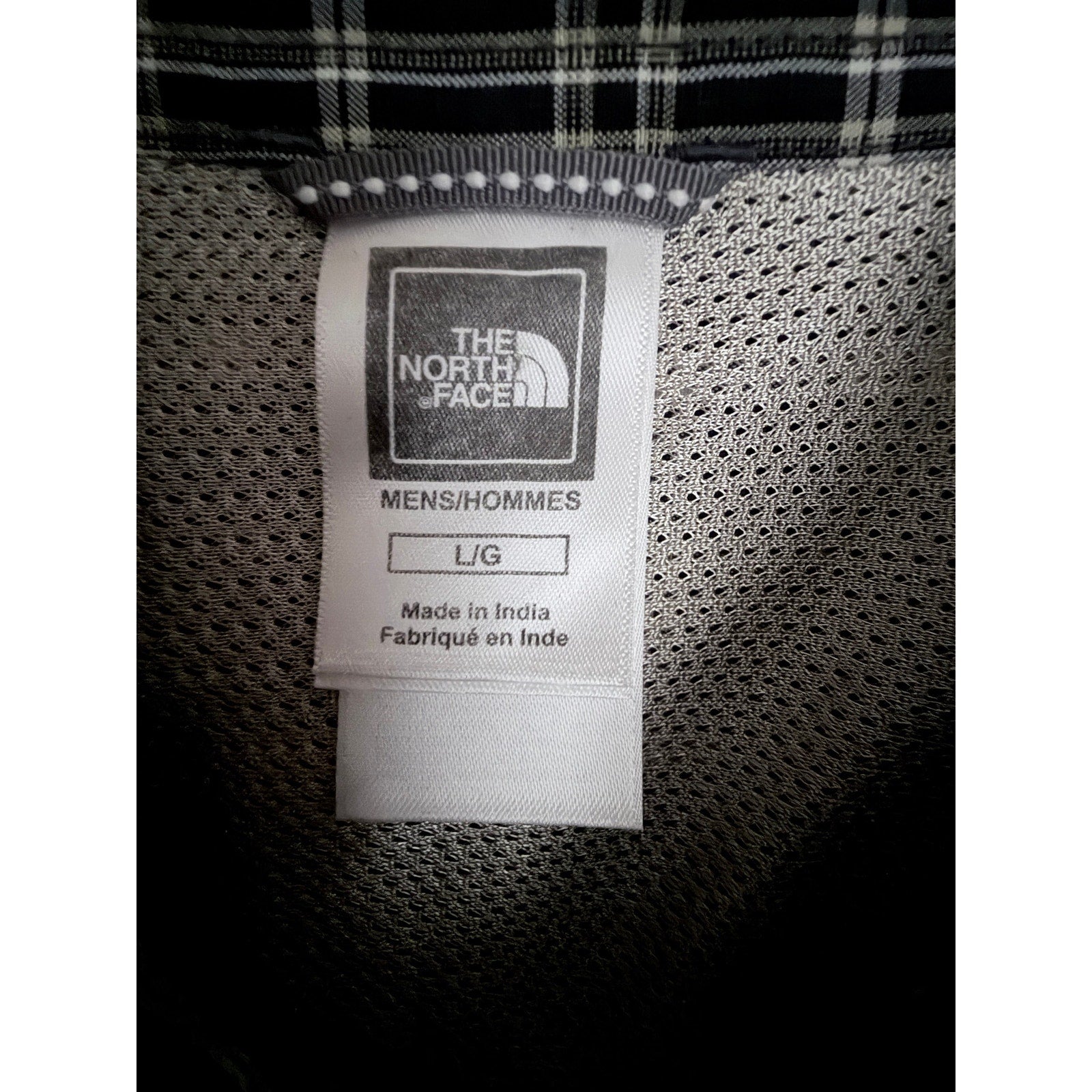 The North Face Plaid Short Sleeve Button Up Shirt Mens Large Blue Gray