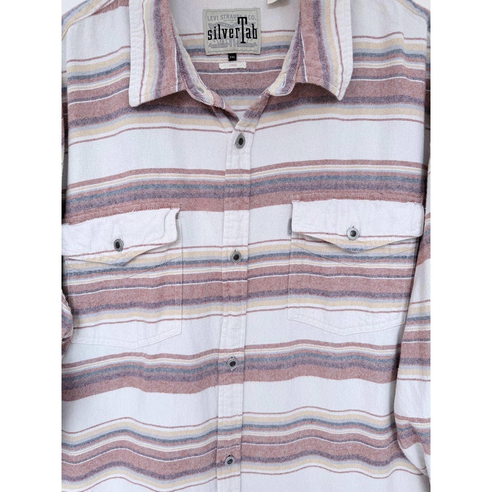 Levi's SilverTab Button Up Shirt Mens XXL Striped Long Sleeve Skate Streetwear