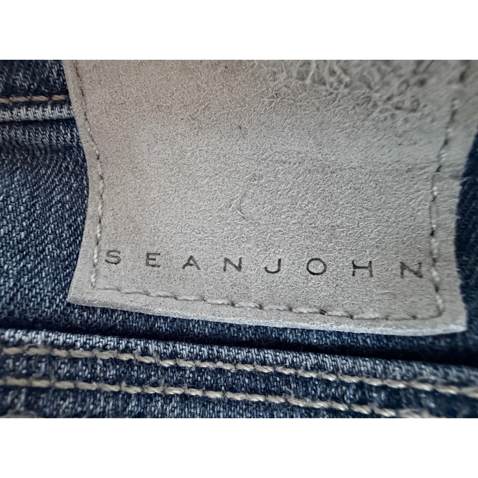 Sean John Essex Classic Slim Jeans Mens 40 Blue Distressed Denim Designer Pants