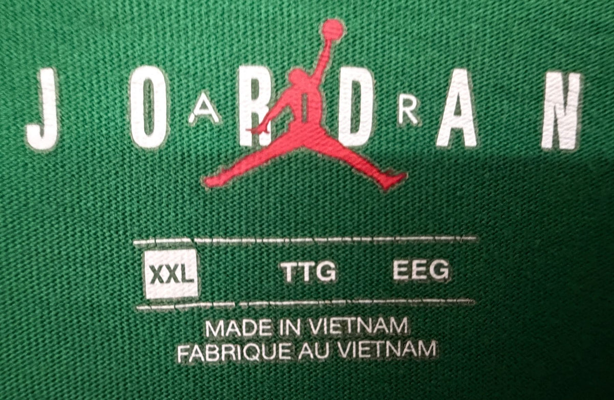 Jordan Men's Green Crewneck T-Shirt — brand label