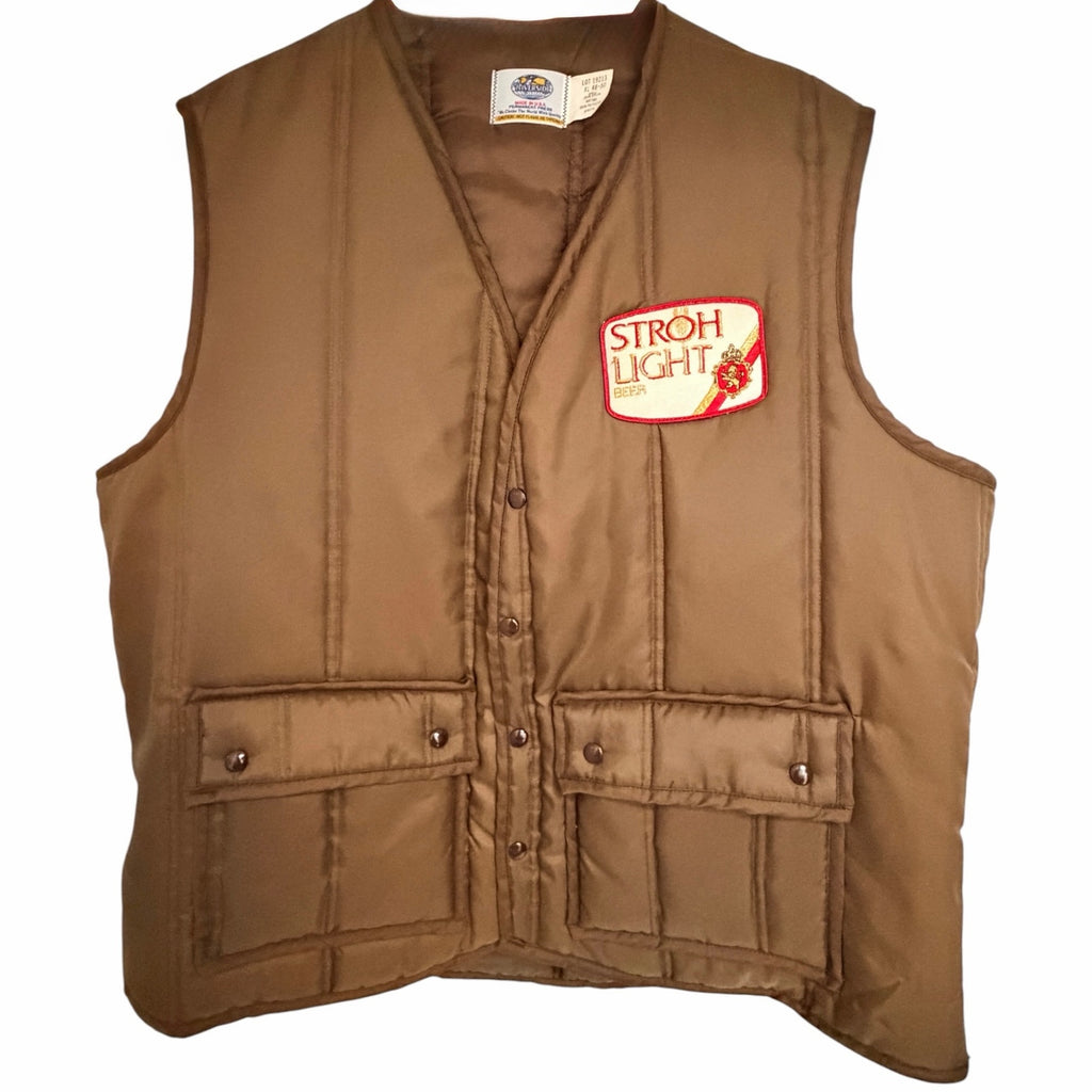 Vintage Stroh Light Beer Vest Mens XL Made USA