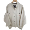 Harley Davidson Mens 2XL Button Front Shirt Beige Graphic Back Cotton Motorcycle