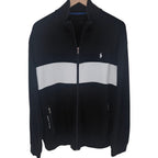 Polo Men's Navy Blue Colorblock Full-Zip Windbreaker Jacket — front view