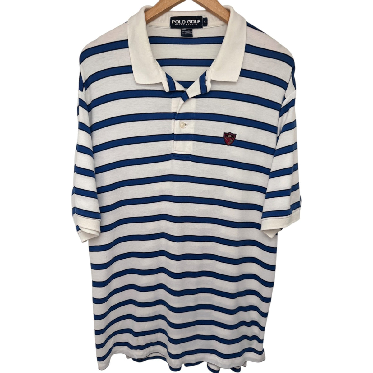 Ralph Lauren Men's White Striped Polo — front view