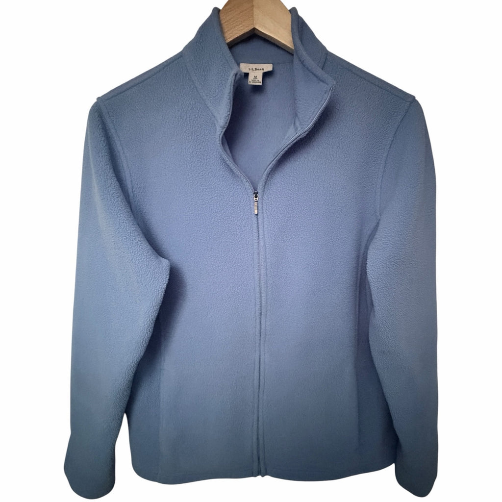 L.L.Bean Women's Blue Full Zip Fleece Jacket Medium Soft Outdoor Layer
