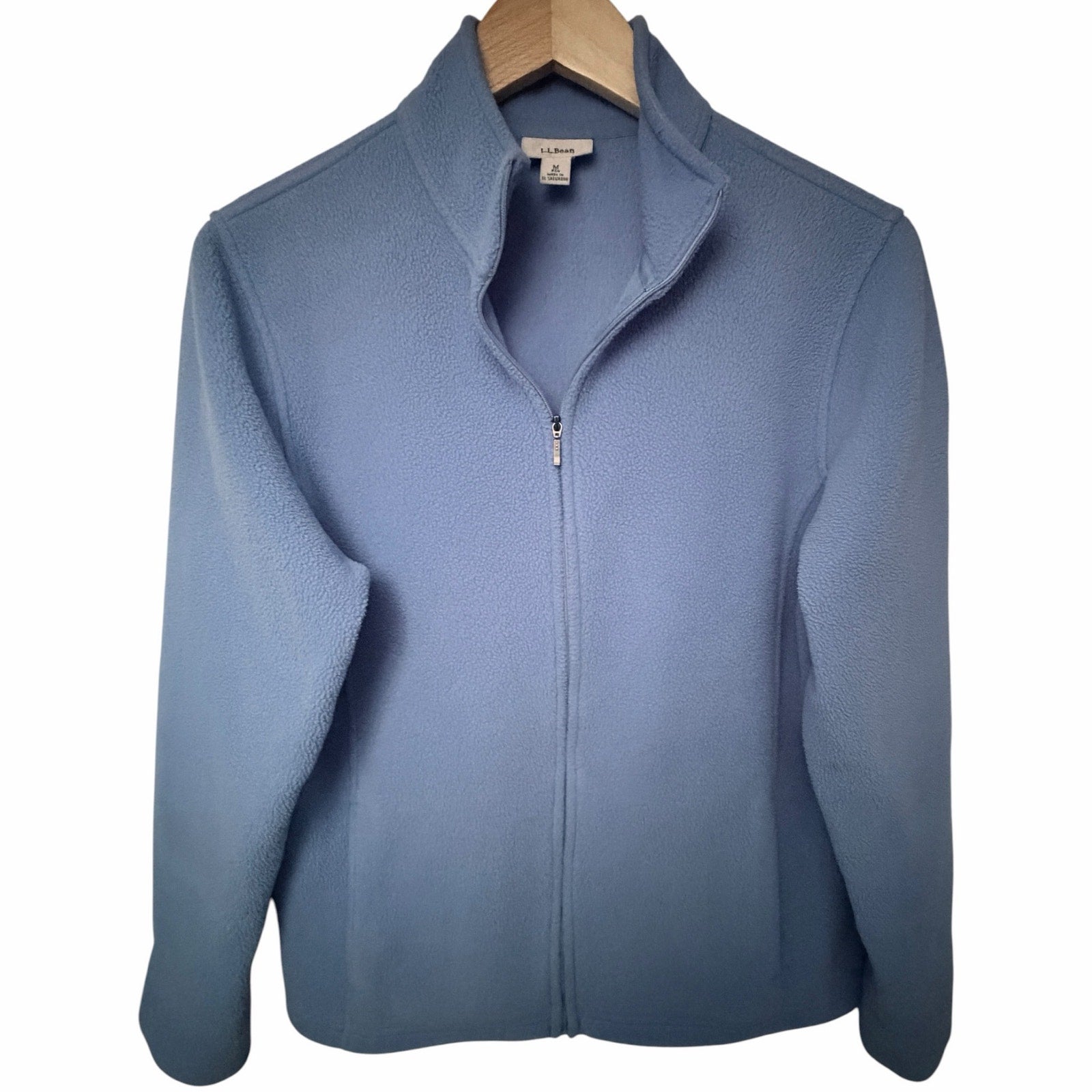 L.L.Bean Women's Blue Full Zip Fleece Jacket Medium Soft Outdoor Layer