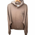 Hollister Baggy Cinch Spider Web Graphic Hoodie Mens XL Brown Embroidered