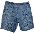 Faconnable Linen Blend Shorts Mens 38 Blue Tropical Leaf Casual Summer Shorts