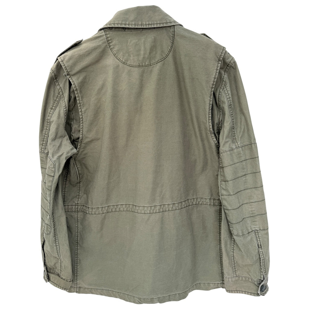 Converse One Star Custom Military Jacket Mens Medium Green Punk Patch Coat