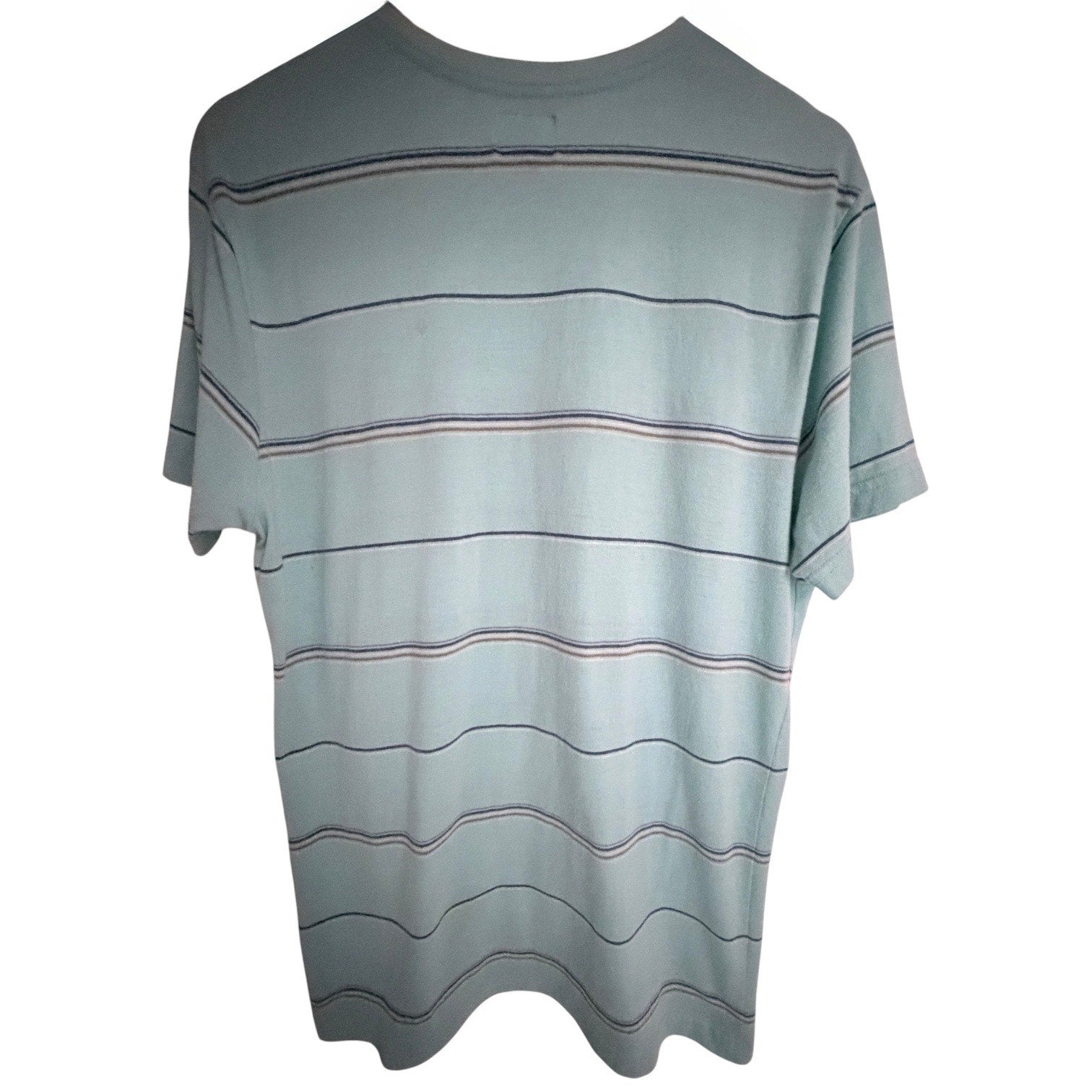 O'Neill Striped Pocket T Shirt Mens Large Aqua Blue