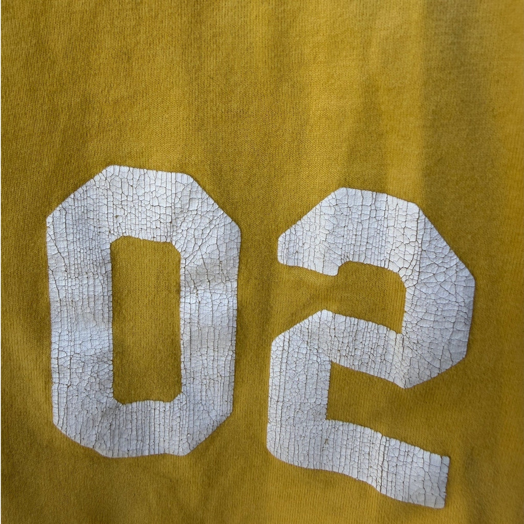 Superdry Black Label Japan T Shirt Womens Medium Yellow Graphic Logo Tokyo Tee