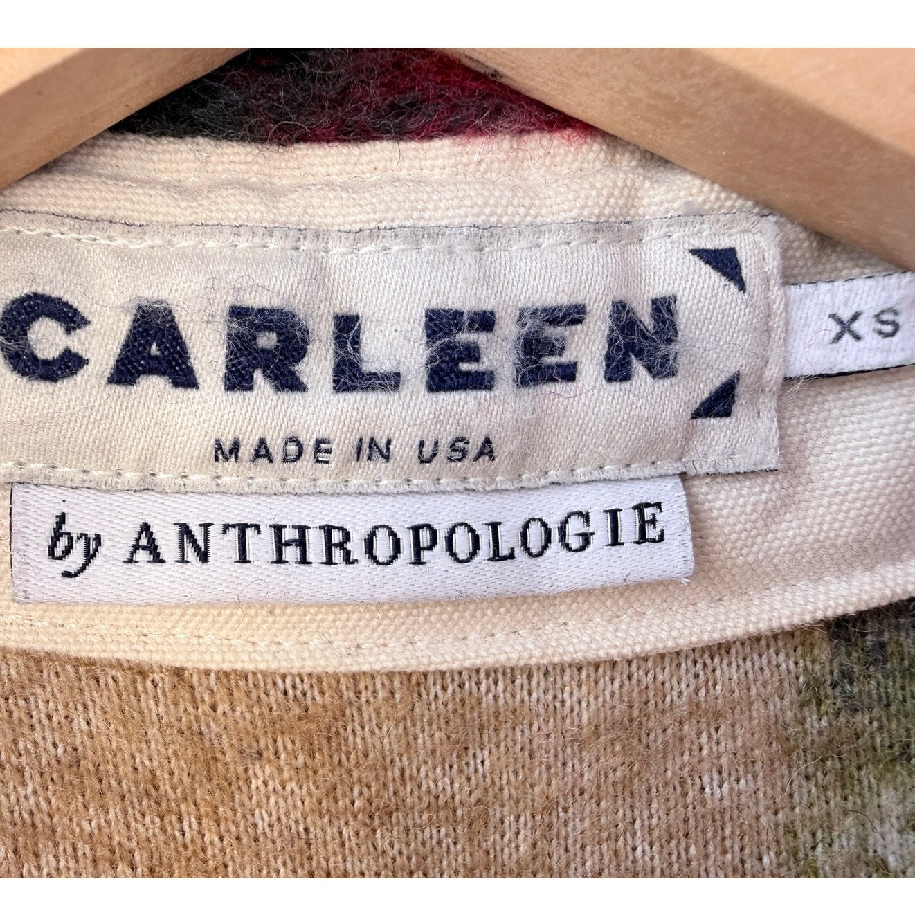 Carleen Anthropologie Womens Jacket XS Floral Wool Blend Snap Front USA Made