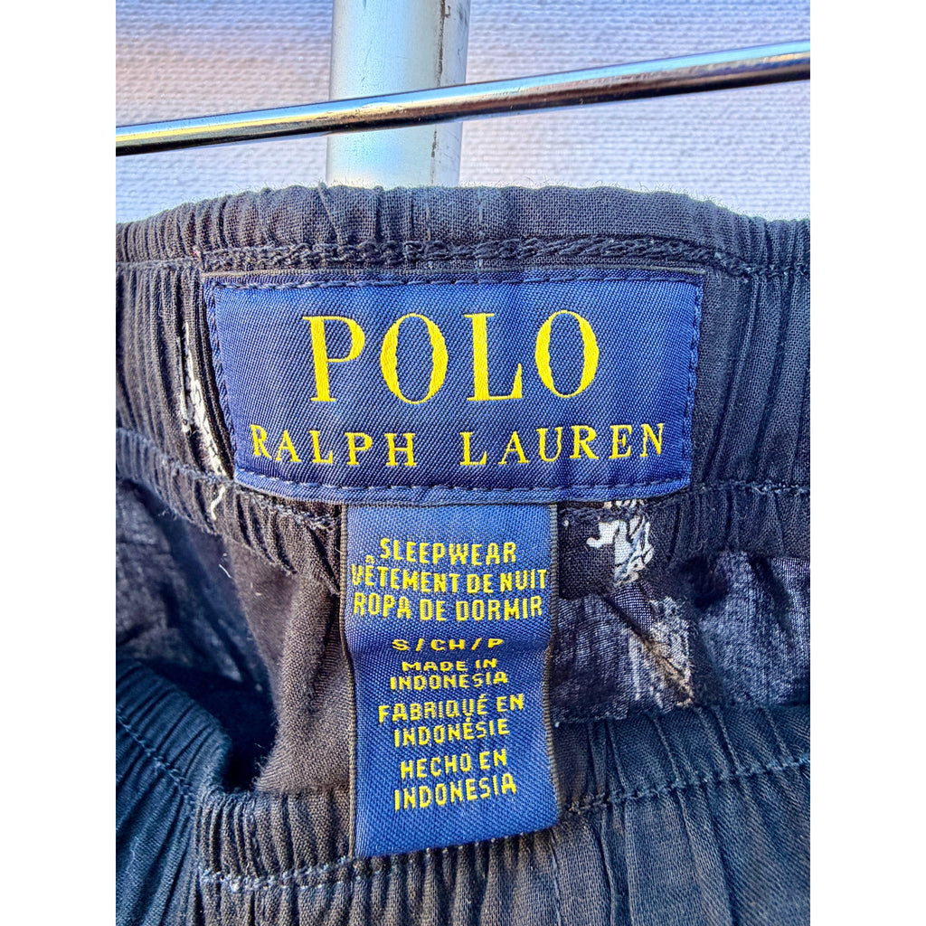 Polo Ralph Lauren Sleepwear Pants Mens S Black All Over Pony Print Pajama Lounge