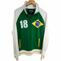 Carbon Brazil Flag Full-Zip Sweatshirt Jacket Large