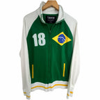 Carbon Brazil Flag Full-Zip Sweatshirt Jacket Large