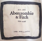 Abercrombie & Fitch Women's White Full-Zip Fleece Hooded Hoodie — brand label