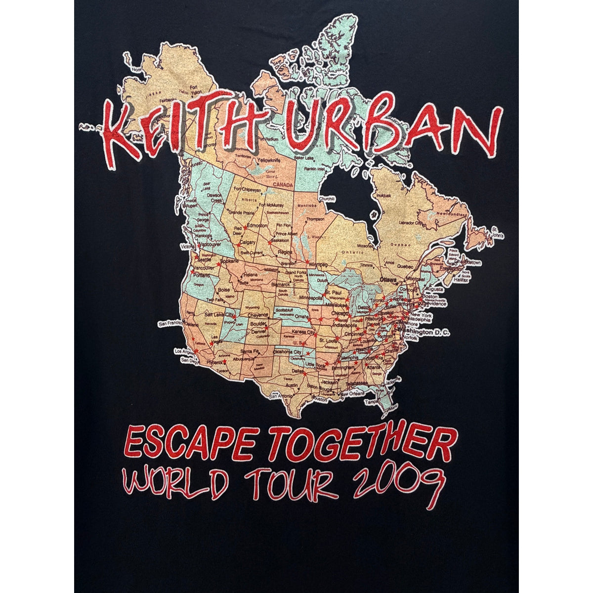 Keith Urban Escape Together 2009 World Tour Graphic T-Shirt - product photo 5