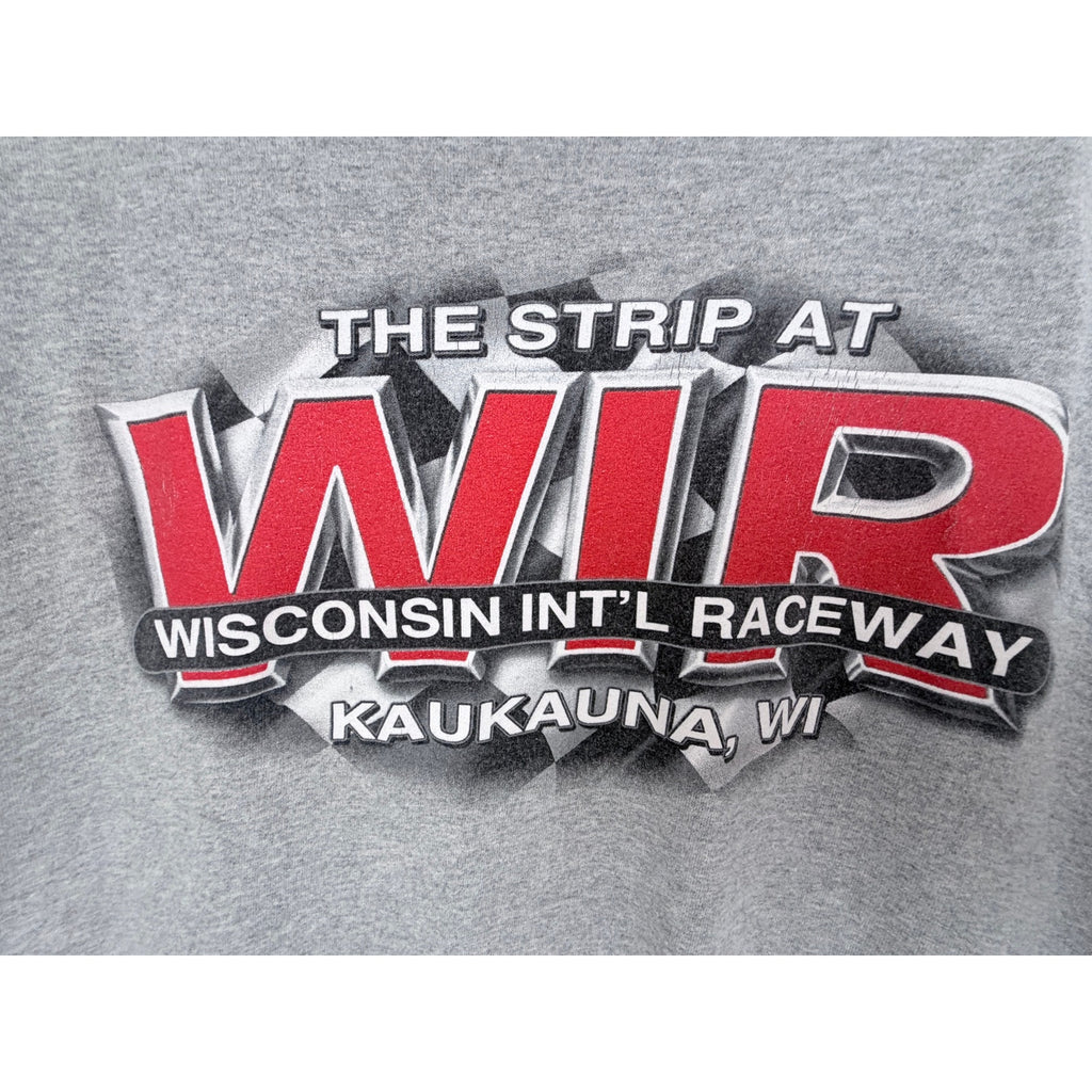 Wisconsin International Raceway WIR Drag Racing TShirt Mens 2XL Gray Graphic Tee