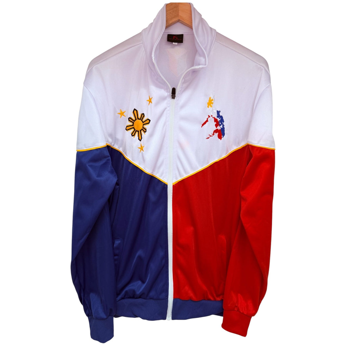 KET'S SPORTS Men's White Colorblock Full-Zip Jacket — front view