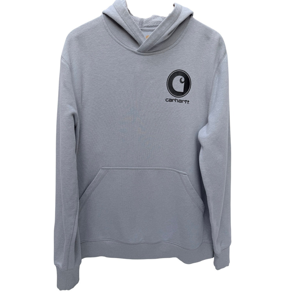 Carhartt Hoodie Mens Large Gray Relaxed Fit Workwear Pullover Sweatshirt