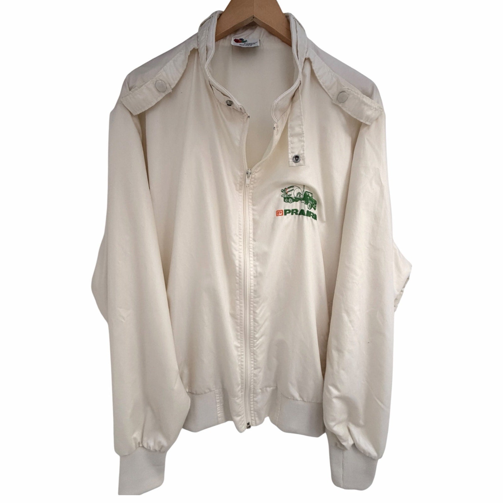 Midwest Prairie Concrete Mixer Truck Windbreaker Jacket Adult XL White