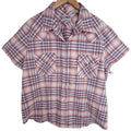 Roper Western Snap Shirt Womens 2X Pink Plaid Short Sleeve Pearl Snap Cowboy