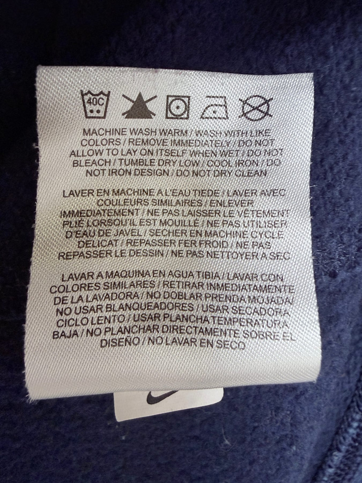 Nike Men's Navy Blue Cleveland Indians Genuine Merchandise Hoodie — view 7