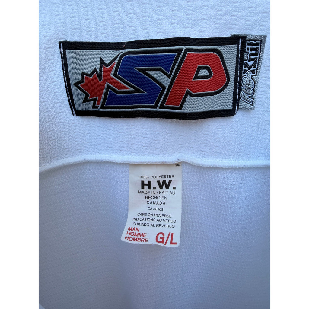 Vintage Hockey Jersey Mens Large White Tiger Graphic Lace Up Y2K CCM Style 24
