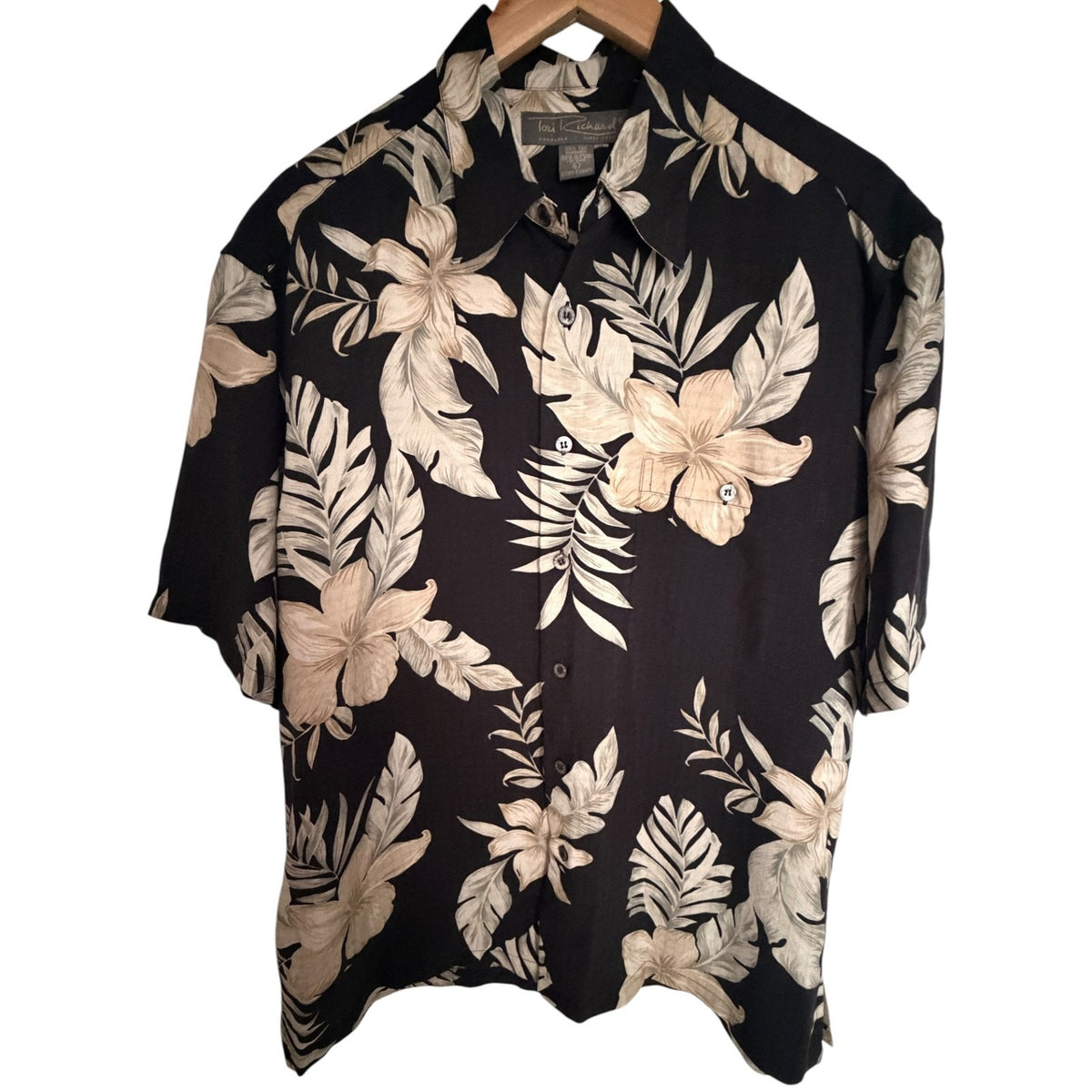 Tori Richard Black Silk Button-Up Shirt - Men's L