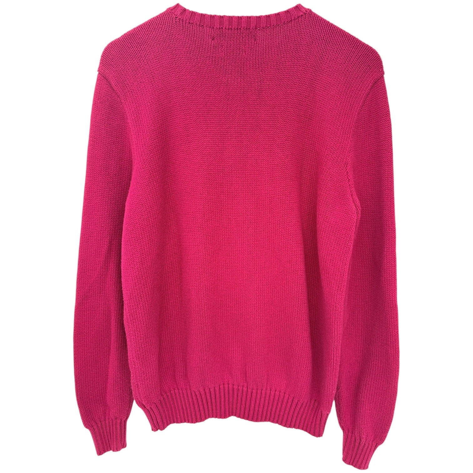 Polo Ralph Lauren Knit Sweater Mens Medium Red Cotton Crewneck Pullover