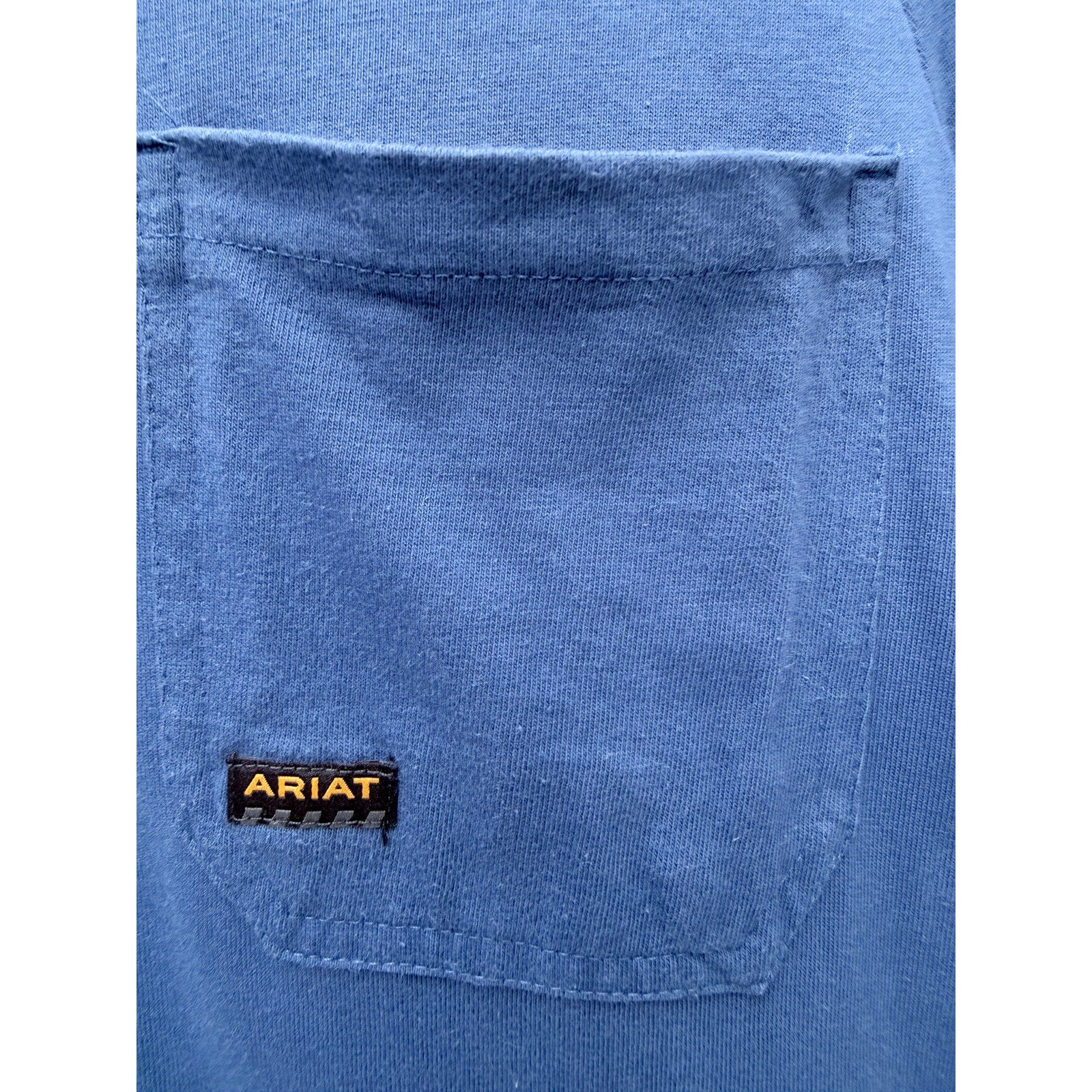 Ariat Rebar Long Sleeve Shirt Mens Medium Blue Workwear Pocket Tee Graphic Back