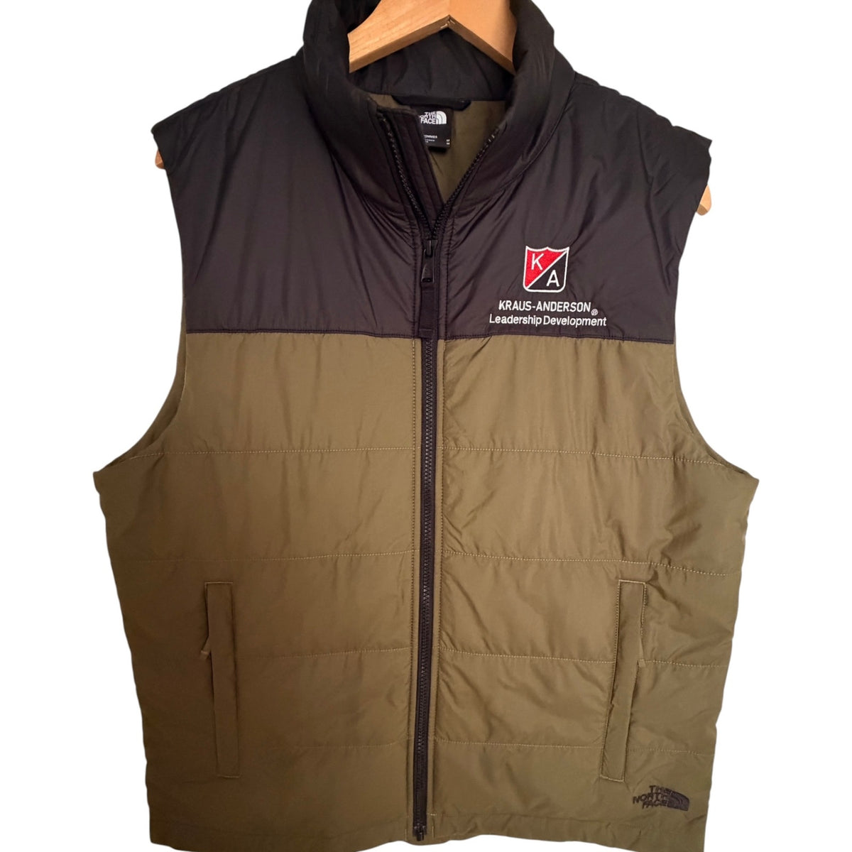 The North Face Brown Olive Insulated Company Logo Vest - Men's M