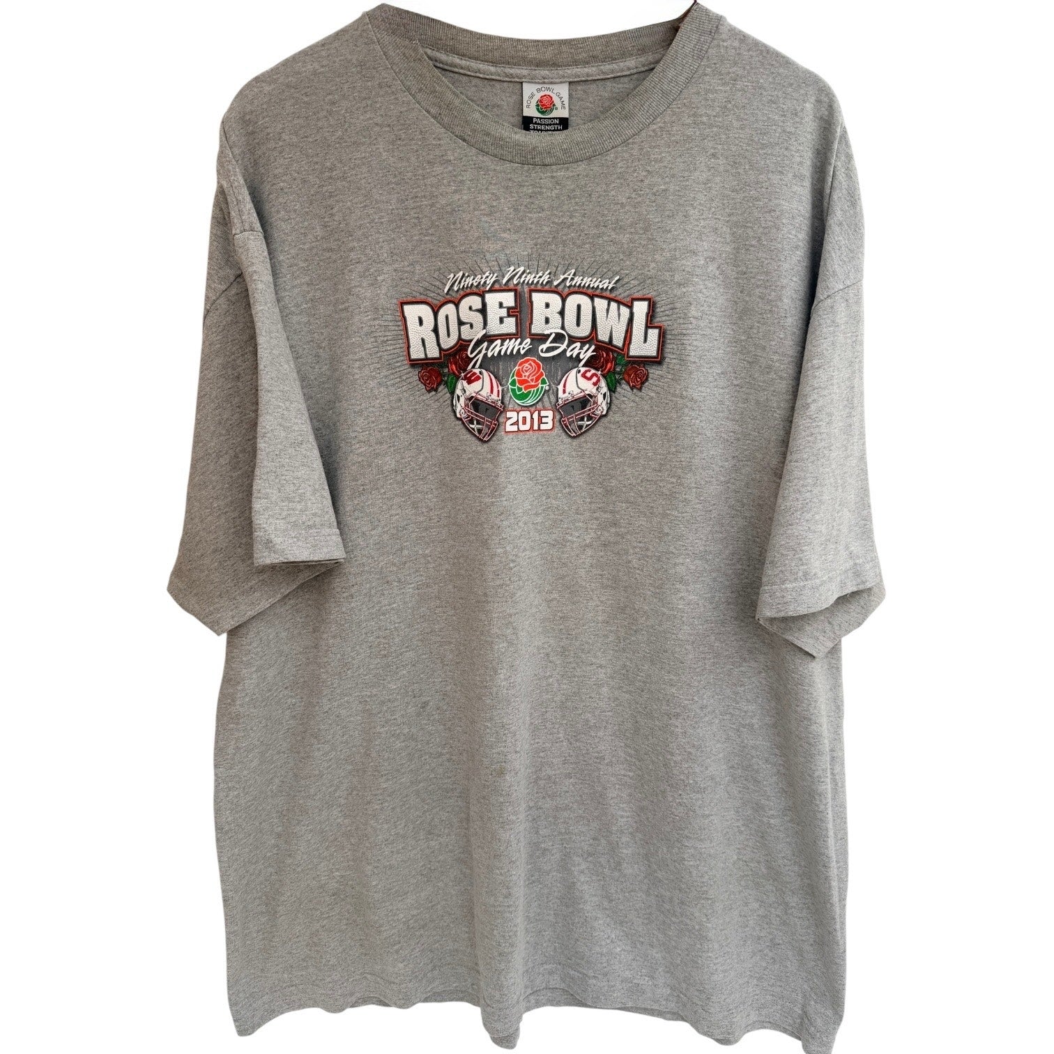 Rose Bowl 2013 Wisconsin vs Stanford T Shirt Mens XXL Gray Football Graphic Tee