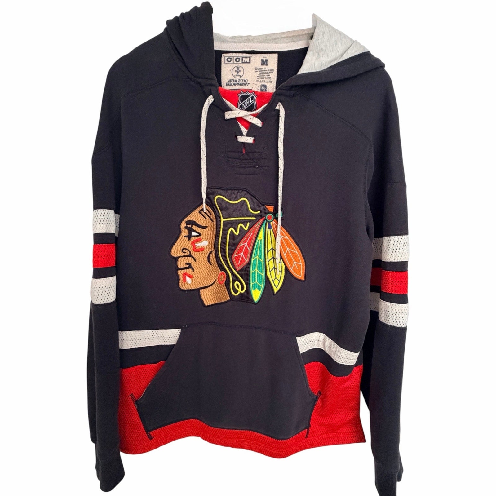 CCM Chicago Blackhawks Hoodie Mens Medium