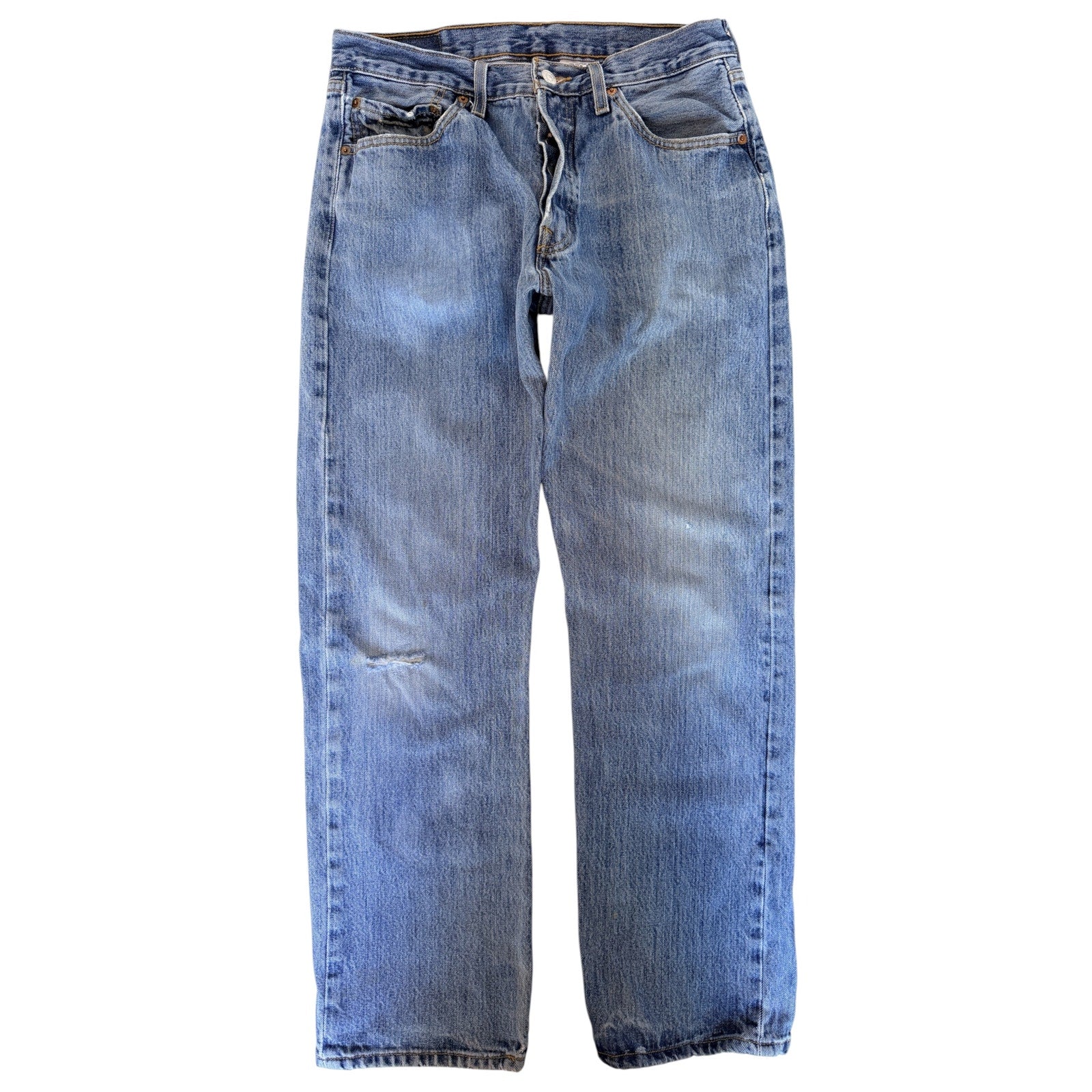 Levi Strauss 501 Jeans Mens 32x30 Blue Denim Button Fly Straight Leg Pants