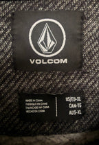 Volcom Men's Gray Fleece Hooded Hoodie — brand label