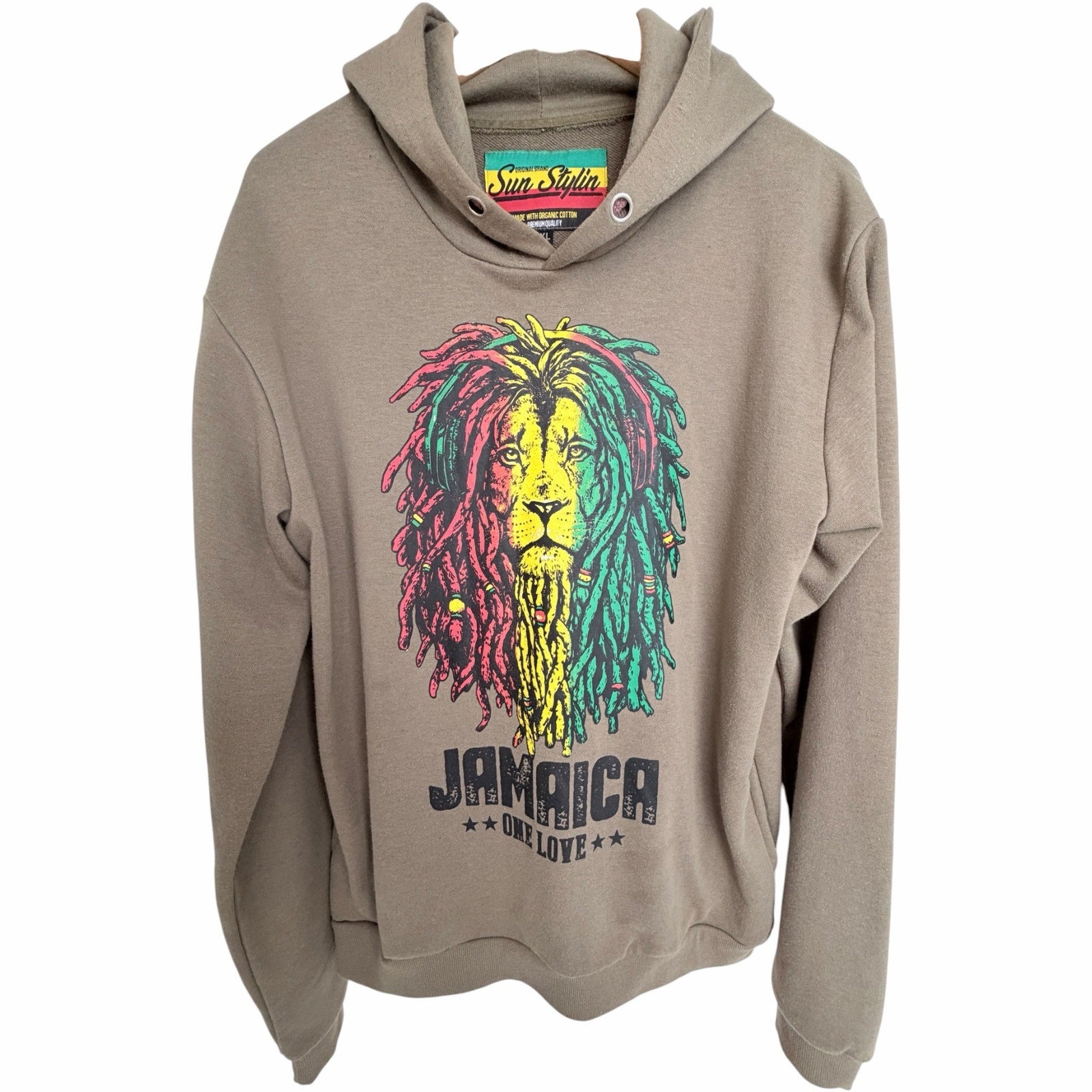 Sun Stylin Jamaica Lion Hoodie Mens XXL