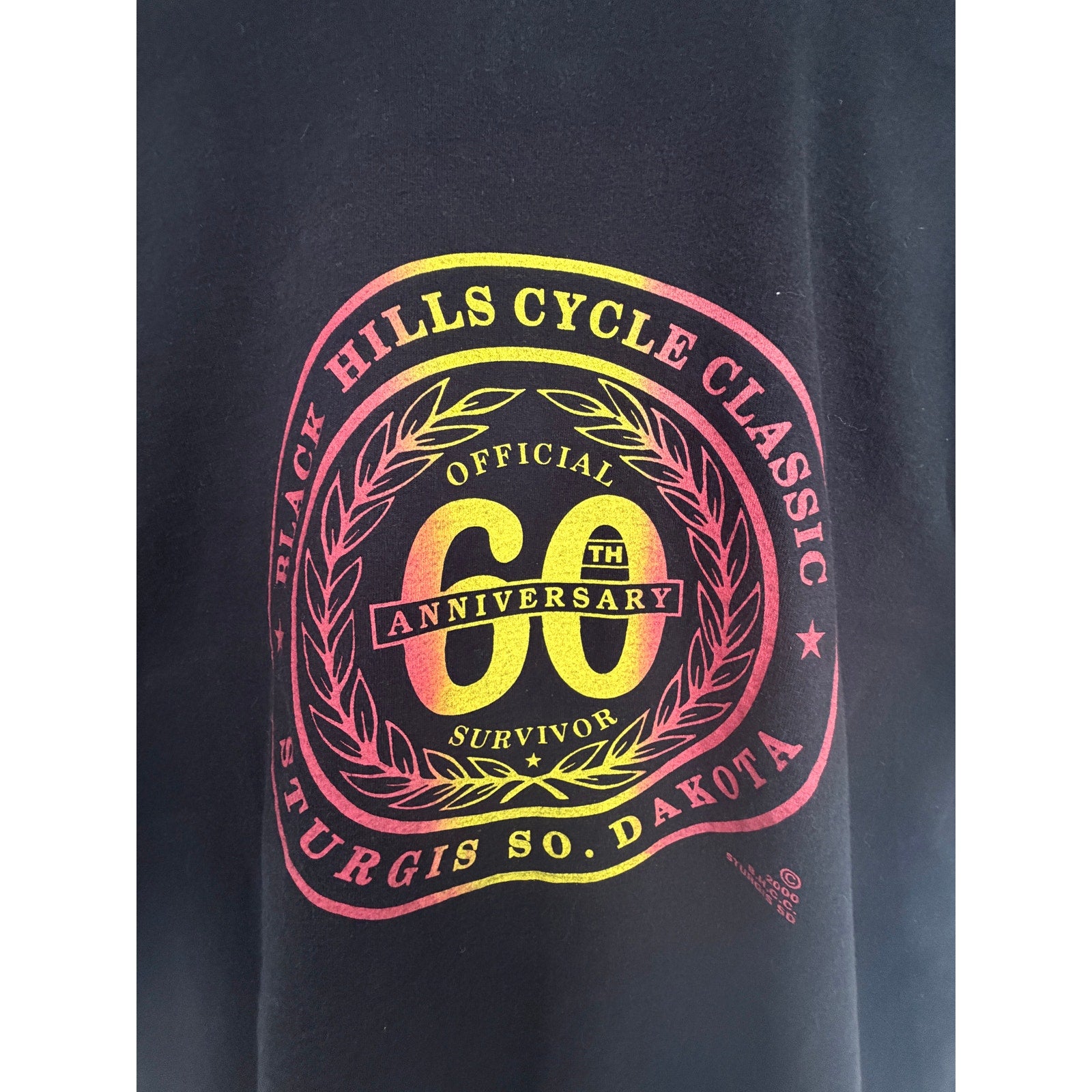 Vintage Sturgis 2000 Black Hills Cycle Classic T Shirt Mens XL Black Eagle Biker