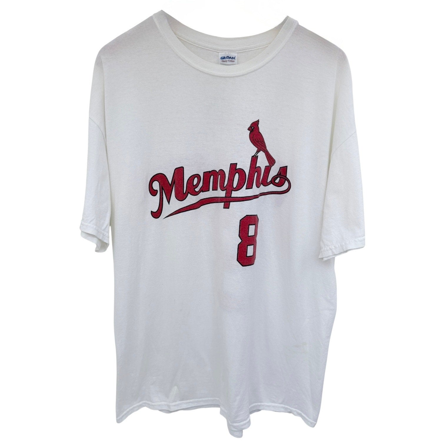 Memphis Craig 8 Graphic T Shirt Mens XL White Baseball Valvoline Max Life Tee